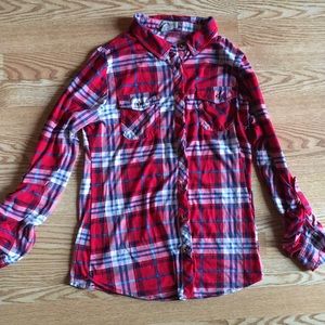 Red flannel made with soft fabric
